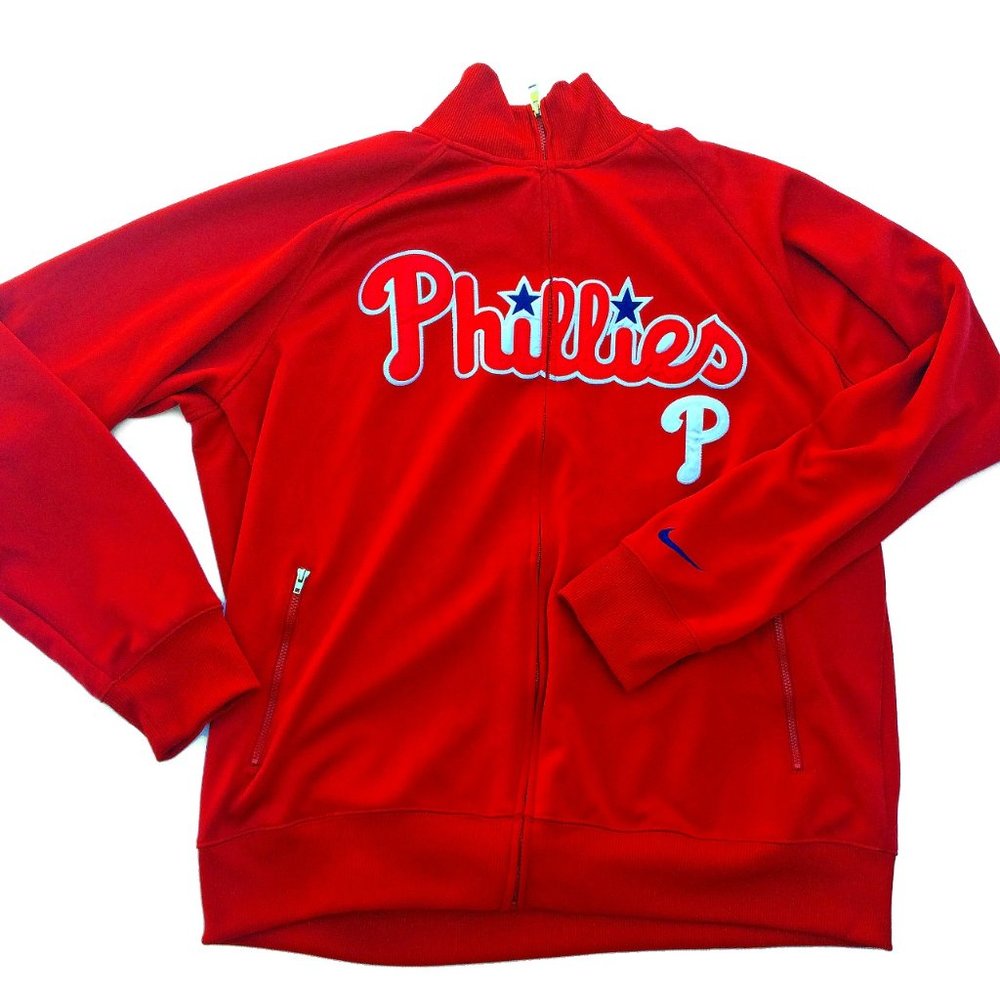 Nike Philadelphia Phillies MLB Spell Out Track Jacket Zip Pockets XL - Picture 2 of 6